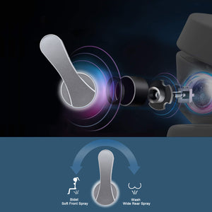Non Electric Toilet Bidet Seats with Self Cleaning Dual Nozzles Separated Rear & Feminine Cleaning Natural Water Spray, Soft Closed Toilet Seat Toilet Bidet,Easy DIY Installation (Upgrade ROUND)