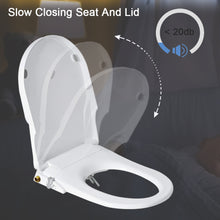Load image into Gallery viewer, Non Electric Toilet Bidet Seats with Self Cleaning Dual Nozzles Separated Rear &amp; Feminine Cleaning Natural Water Spray, Soft Closed Toilet Seat Toilet Bidet,Easy DIY Installation (Upgrade ROUND)