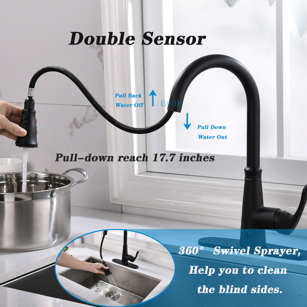 Motion Sensor Kitchen Faucet Original Touchless Design GEOATON